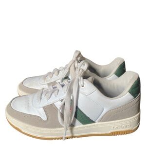 Levi's DRIVE LO Men’s White Tan Green Sneakers - 50014227 - Size 8